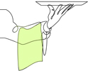 Law Library Services Drawing of a waiter holding a platter.
